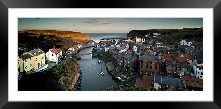  Staithes North Yorkshire, Panoramic Framed Mounted Print by Dave Hudspeth Landscape Photography