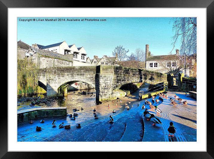 The Packhorse Bridge .  Framed Mounted Print by Lilian Marshall
