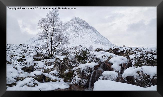  Buachaille Etive Mor Winter Delight Framed Print by Geo Harris