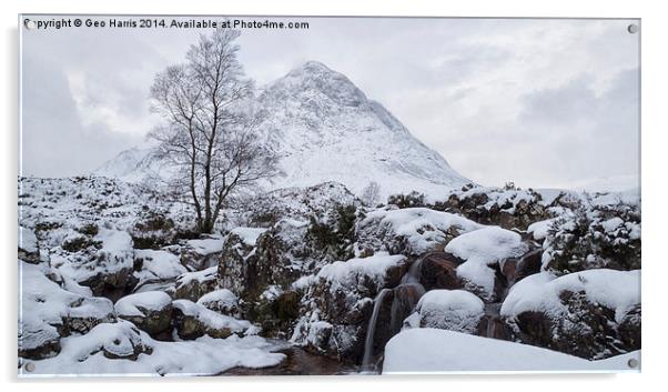  Buachaille Etive Mor Winter Delight Acrylic by Geo Harris