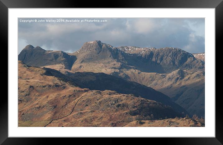  The Langdale Pikes Framed Mounted Print by John Malley