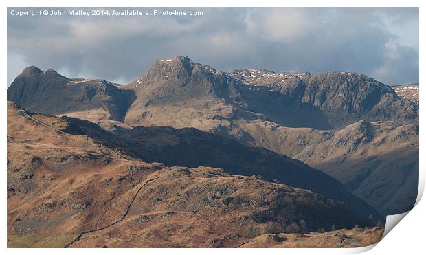  The Langdale Pikes Print by John Malley