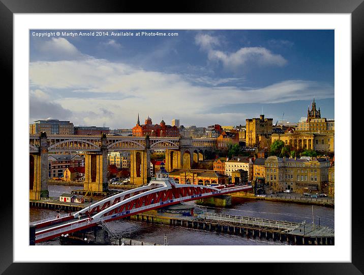  Newcastle Cityscape and Tyne Bridges Framed Mounted Print by Martyn Arnold
