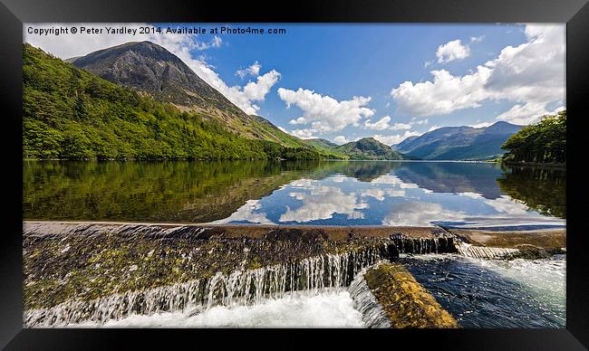 The Weir At Crummock Water  Framed Print by Peter Yardley