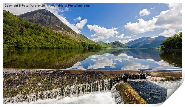 The Weir At Crummock Water  Print by Peter Yardley