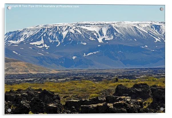  Beautiful snow capped Mountains of Iceland. Acrylic by Tom Pipe