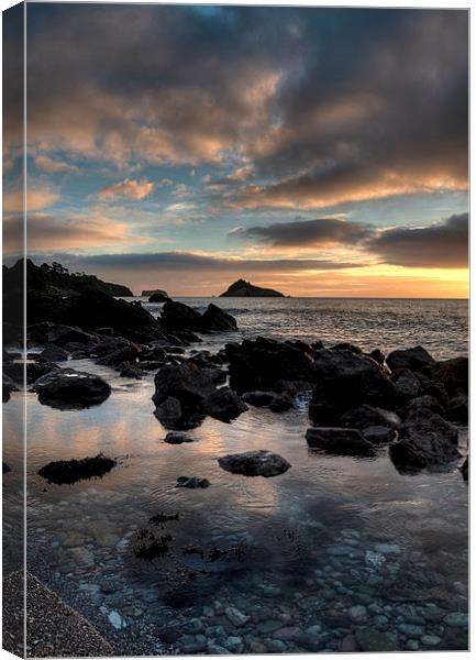  Meadfoot Beach Sunrise in portrait  Canvas Print by Rosie Spooner