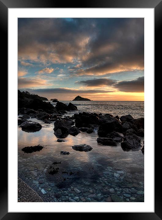  Meadfoot Beach Sunrise in portrait  Framed Mounted Print by Rosie Spooner