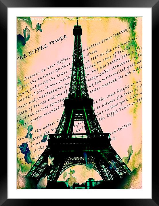 Eiffel Tower Graphic Framed Mounted Print by Mike Marsden