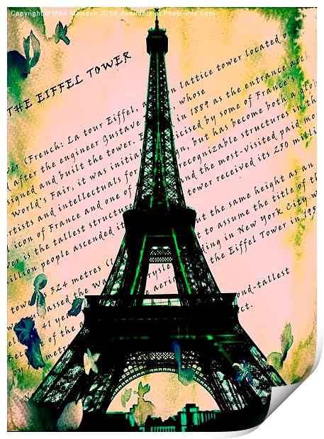 Eiffel Tower Graphic Print by Mike Marsden