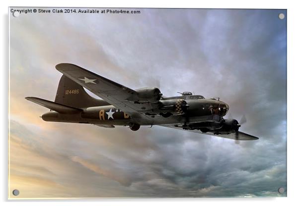 Flying Fortress at Sunset Acrylic by Steve H Clark