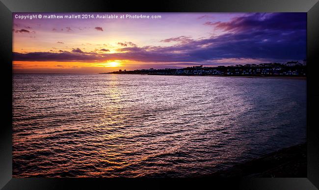   Sunset in the Shadow and Frinton and Walton Framed Print by matthew  mallett