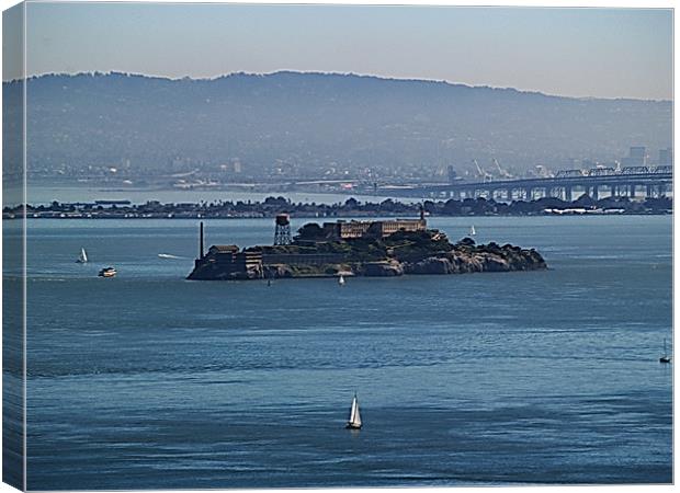 Sailing Around Alcatraz Canvas Print by Patti Barrett