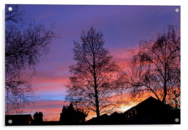  Sun setting over Bicester   Acrylic by Tony Murtagh