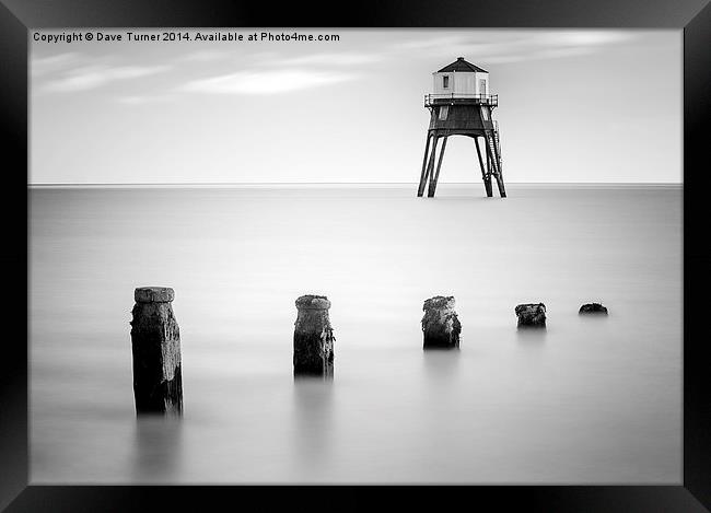  Dovercourt Lighthouse and Posts Framed Print by Dave Turner