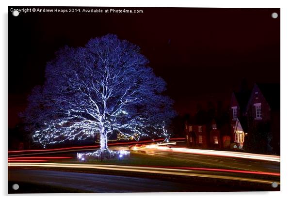  Christmas Lights at Astbury Church Acrylic by Andrew Heaps