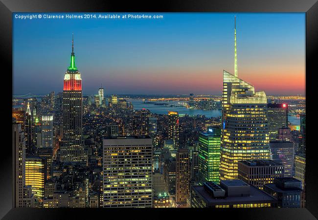 Top of the Rock Twilight I Framed Print by Clarence Holmes