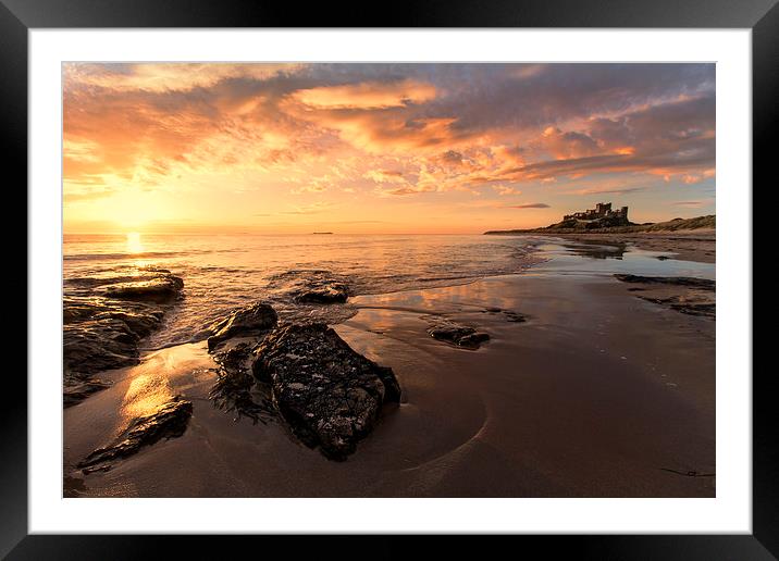 Bamburgh Sunrise Framed Mounted Print by Northeast Images
