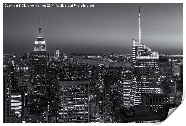Top of the Rock Twilight V Print by Clarence Holmes