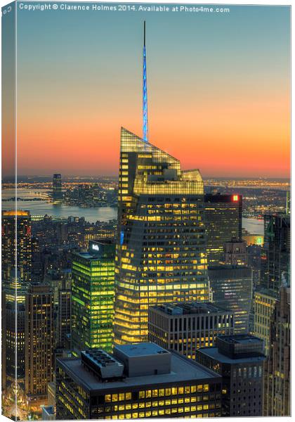 Top of the Rock Twilight III Canvas Print by Clarence Holmes