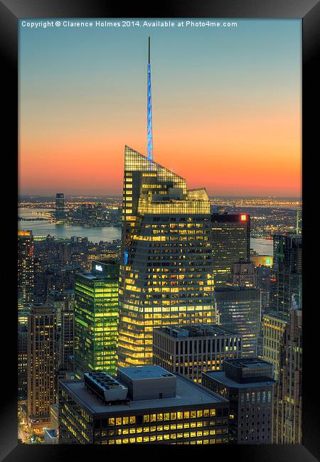 Top of the Rock Twilight III Framed Print by Clarence Holmes