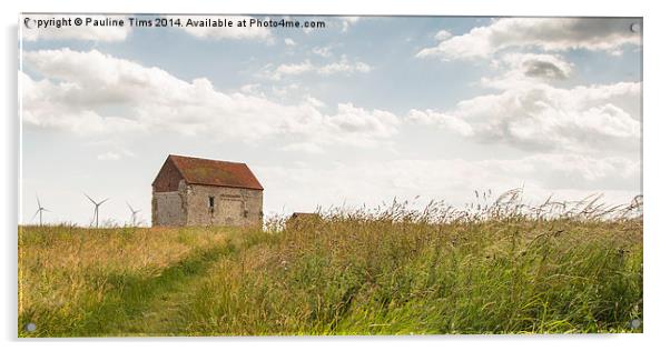  Saint Peter on the Wall chapel  Bradwell on Sea Acrylic by Pauline Tims