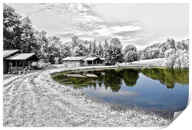  The Pond at Mount Nittany Vineyard Print by Tom and Dawn Gari