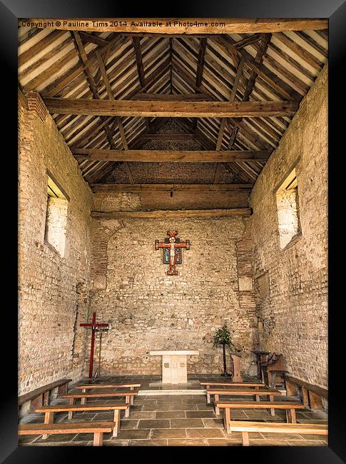 Saint Peter on the Wall Chapel Bradwell on Sea Es Framed Print by Pauline Tims