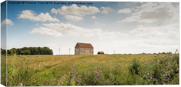  Saint Peter on the Wall Bradwell on Sea Essex UK Canvas Print by Pauline Tims