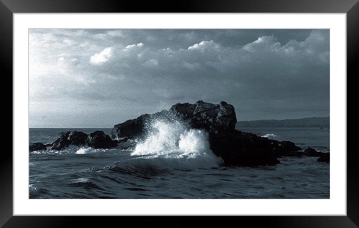  Waves Crashing Duo Tone Framed Mounted Print by james balzano, jr.