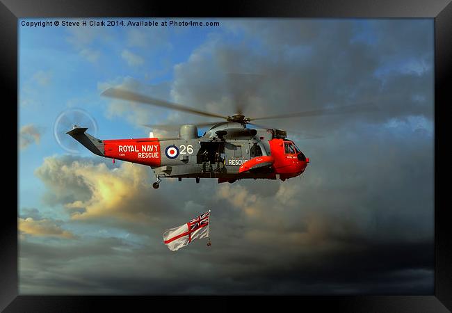  Royal Navy Search and Rescue (End of an Era) Framed Print by Steve H Clark