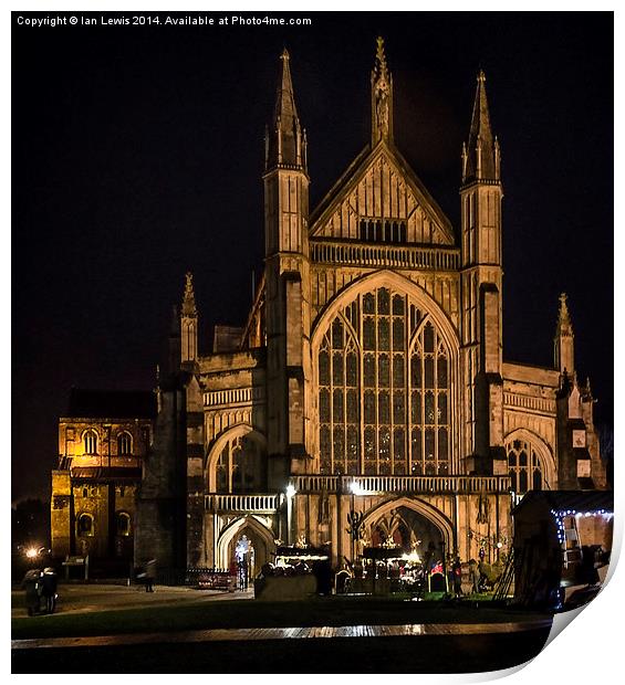 Winchester Cathedral at Christmas  Print by Ian Lewis