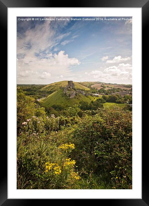 Corfe Castle  Framed Mounted Print by Graham Custance