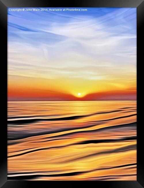 Sunset Bay Framed Print by John Wain