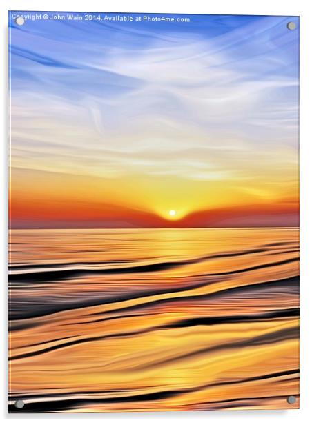 Sunset Bay Acrylic by John Wain