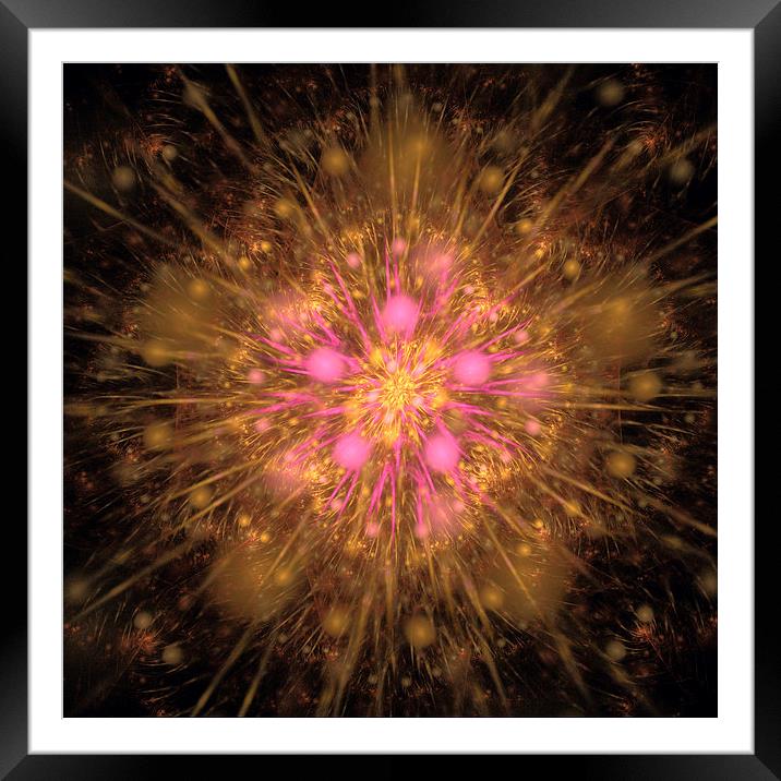 Fractal Flame Baby Blonde Framed Mounted Print by Tanya Hall