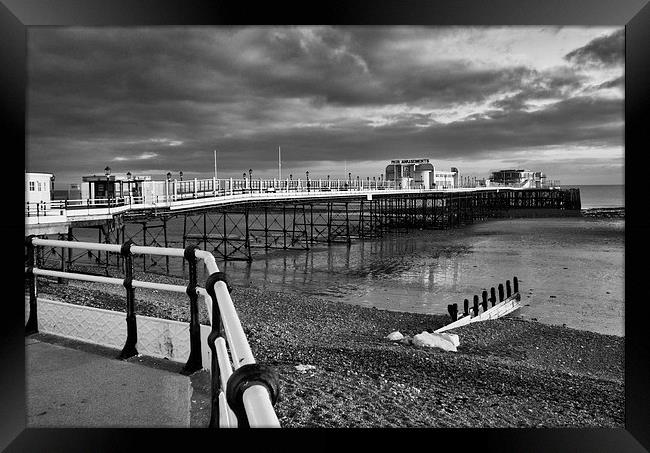  Worthing Pier Late Sunshine Framed Print by Clive Eariss