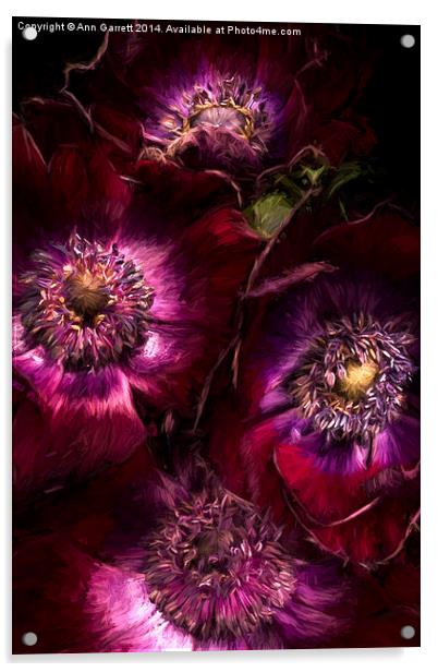 Red Anemones A Digital Painting Acrylic by Ann Garrett