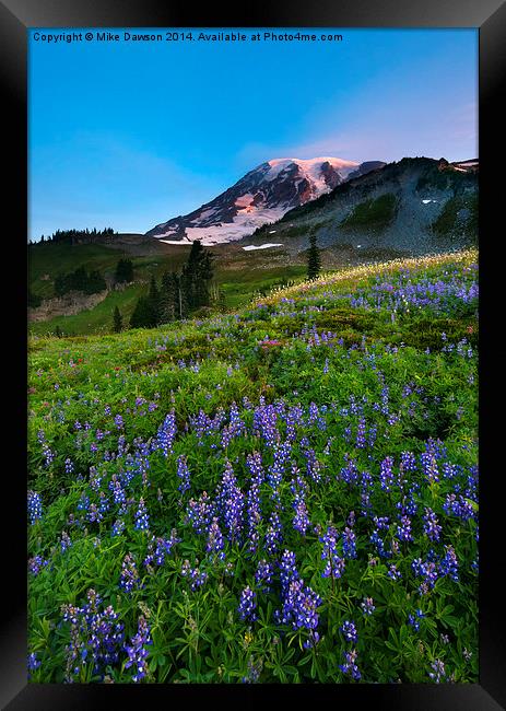 Light on the Mountain Framed Print by Mike Dawson