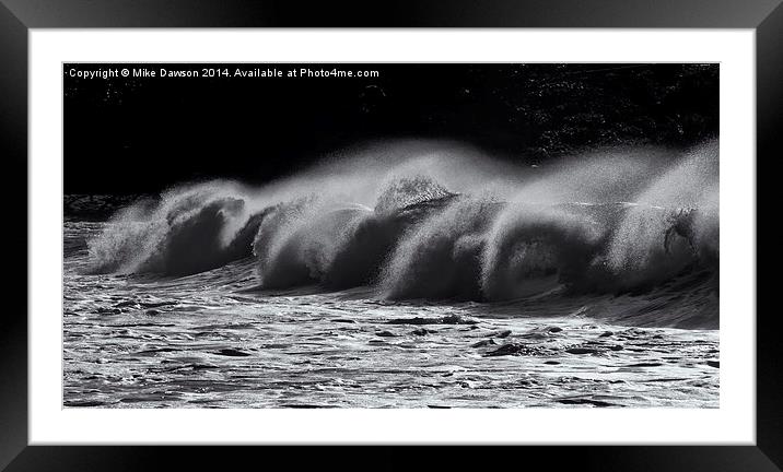 North Shore Spindrift Framed Mounted Print by Mike Dawson