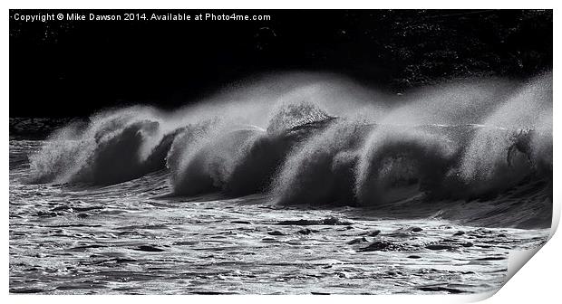 North Shore Spindrift Print by Mike Dawson