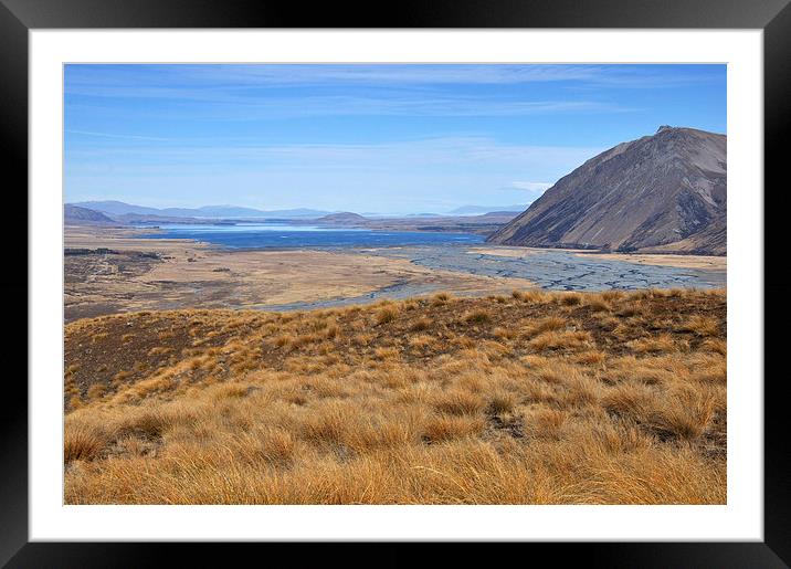 autumn morning in the high country overlooking Lak Framed Mounted Print by Peter Righteous