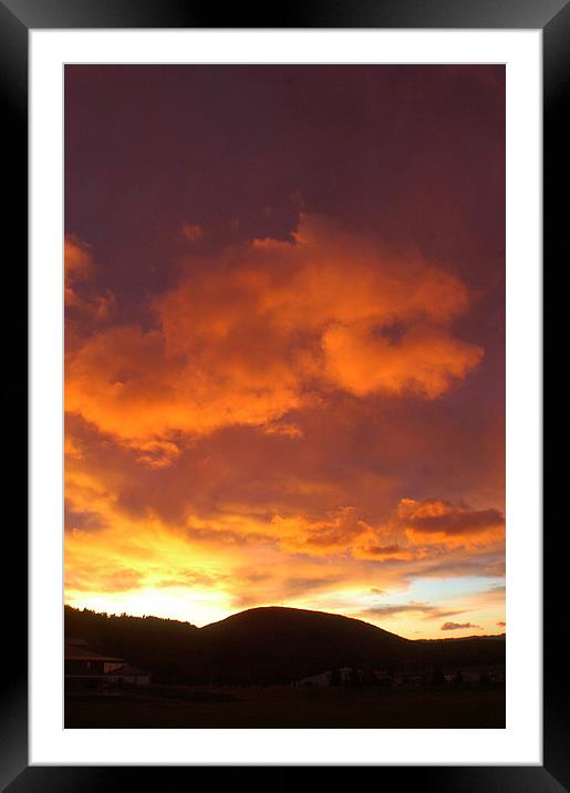  blazing sunset Framed Mounted Print by Peter Righteous