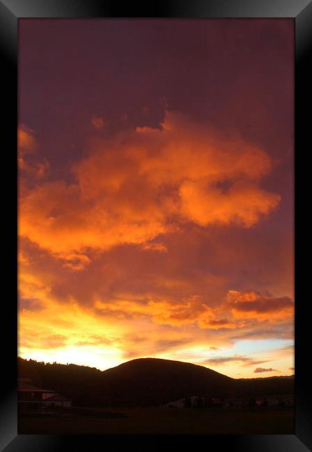  blazing sunset Framed Print by Peter Righteous
