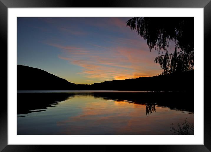 lake sunset Framed Mounted Print by Peter Righteous