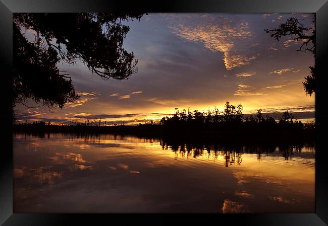 Lake Brunner sunset Framed Print by Peter Righteous