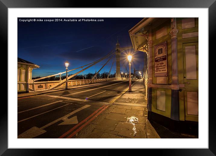 Albert bridge at dawn,london Framed Mounted Print by mike cooper