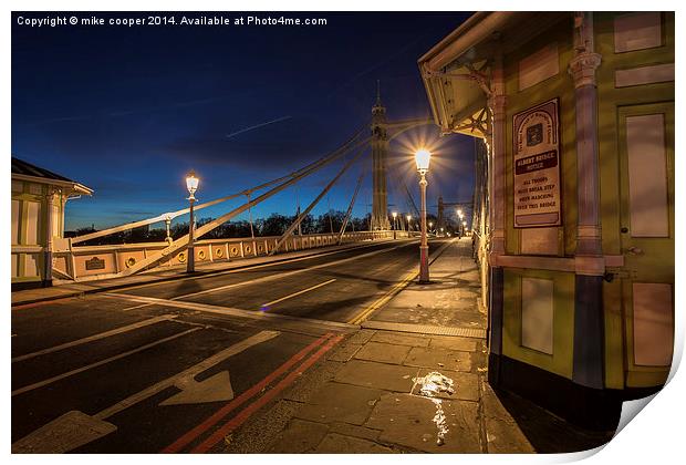 Albert bridge at dawn,london Print by mike cooper