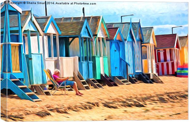  Beach huts at Southend Canvas Print by Sheila Smart