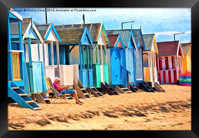  Beach huts at Southend Framed Print by Sheila Smart